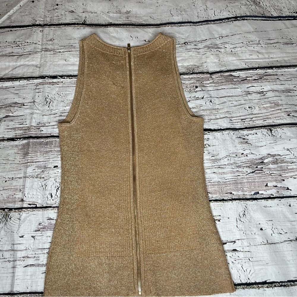 NWOT Gabrielle Union for NY&Co Gold Shimmer Sleeveless Tank  Size S - Picture 6 of 7